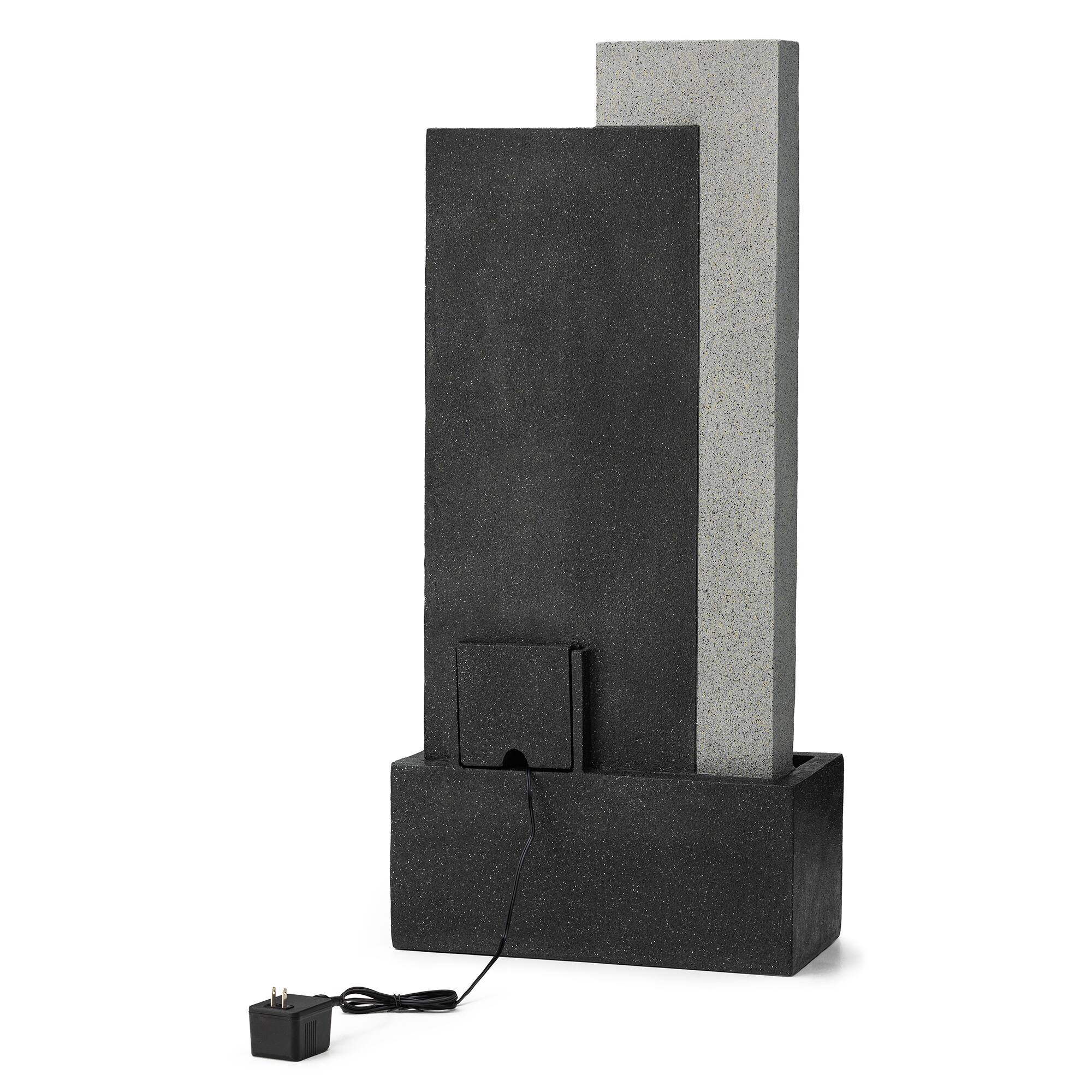 Glitzhome® 38.25" Modern LED Textured Surface Outdoor Floor Fountain